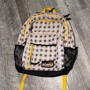 Kavu Cream Backpack with Yellow Accents and Black Starburst Print Bags & Backpacks – KAVU Europe main image 3